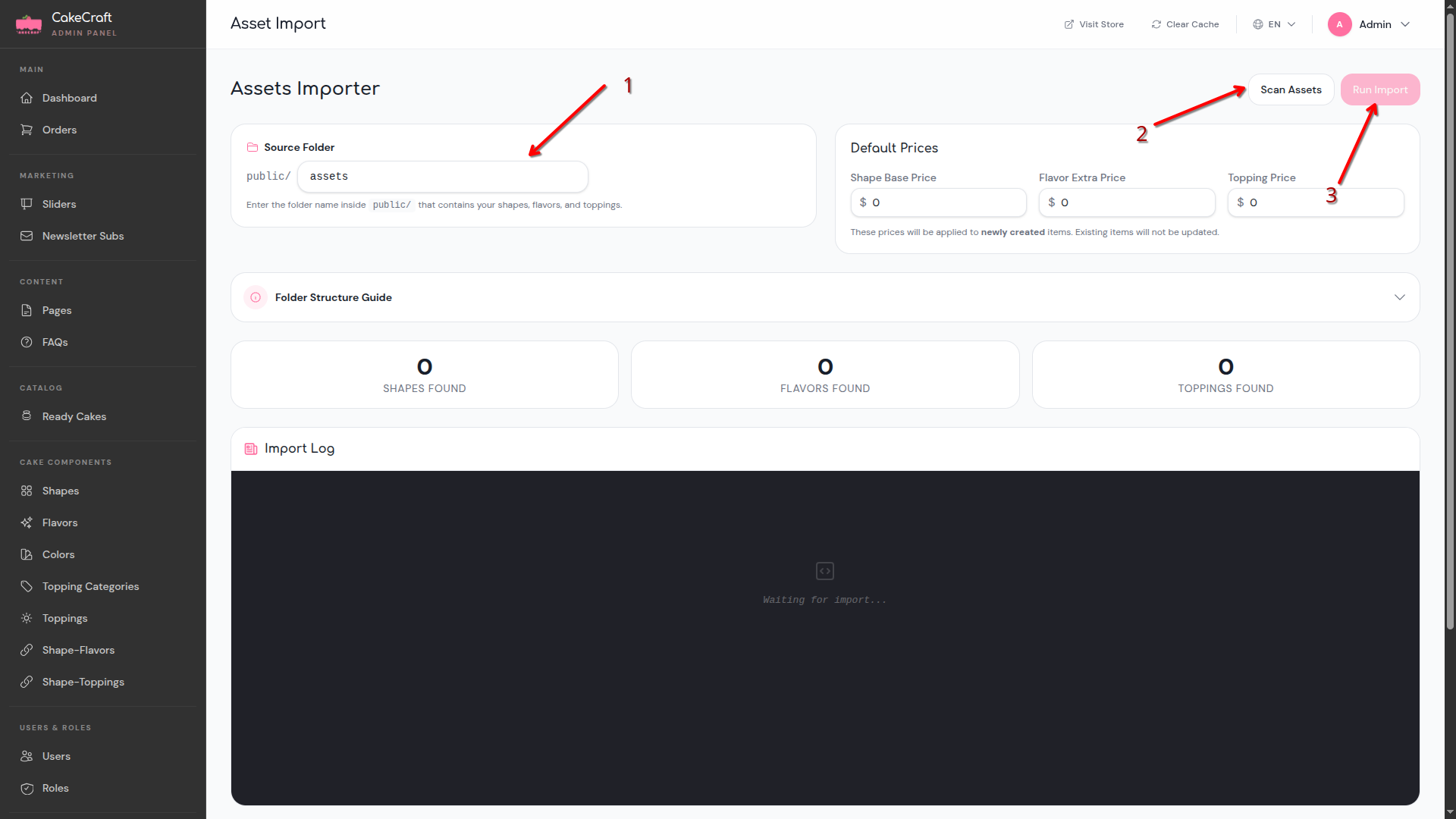 Advanced Bulk Asset Importer Interface