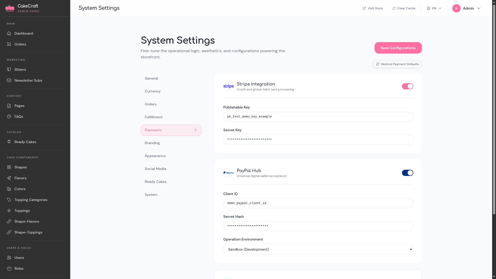 Payment Integrations
